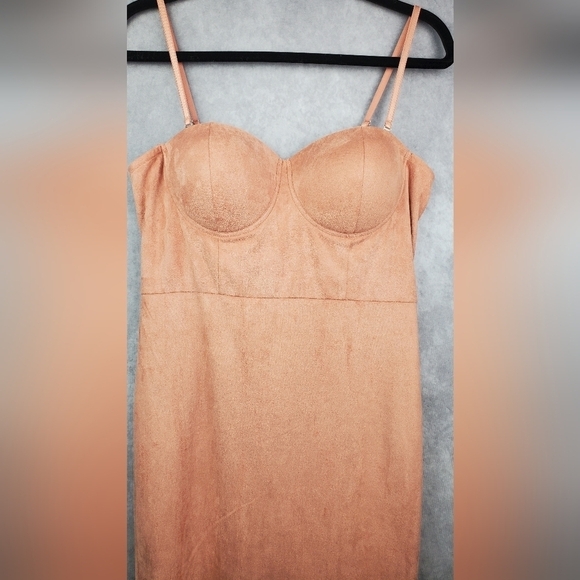 GUESS LOS ANGELES COCOS FAUX SUEDE MINI WOMEN'S DRESS SIZE L - Picture 6 of 15